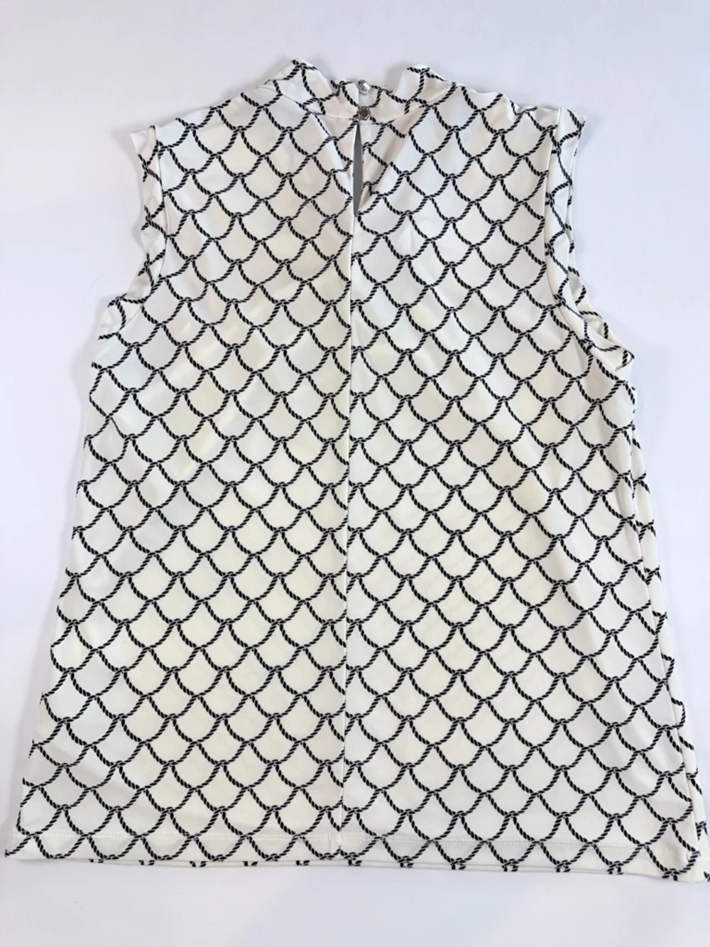 Tommy Hilfiger‎ Rope Print Sleeveless Blouse Twisted Knot V-Neck Nautical
